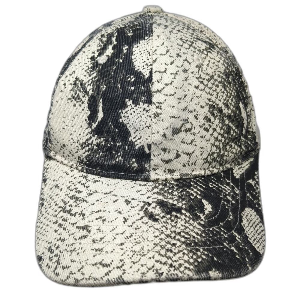 Free Press Baseball Cap White One Size Snakeskin Print Allover Hat Strapback
